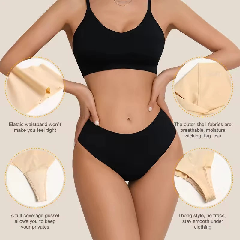 Anti-Camel Toe, Sweat-proof, Seamless High Waisted Thong